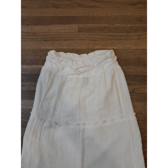 Womens Boho Tiered Cottagecore Prairie Lightweight Maxi Skirt White Size Small - Picture 3 of 7